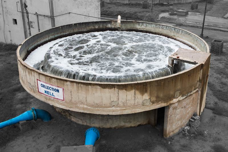 Collection Well at the common effluent treatment plant (CETP) in Jajmau industrial area, Kanpur, Uttar Pradesh
